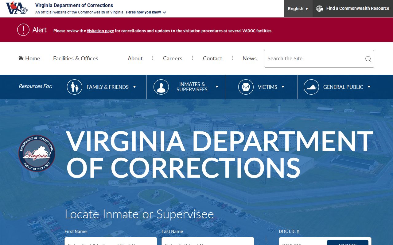 Virginia Department of Corrections offender record search for Mecklenburg County custody distinctions
